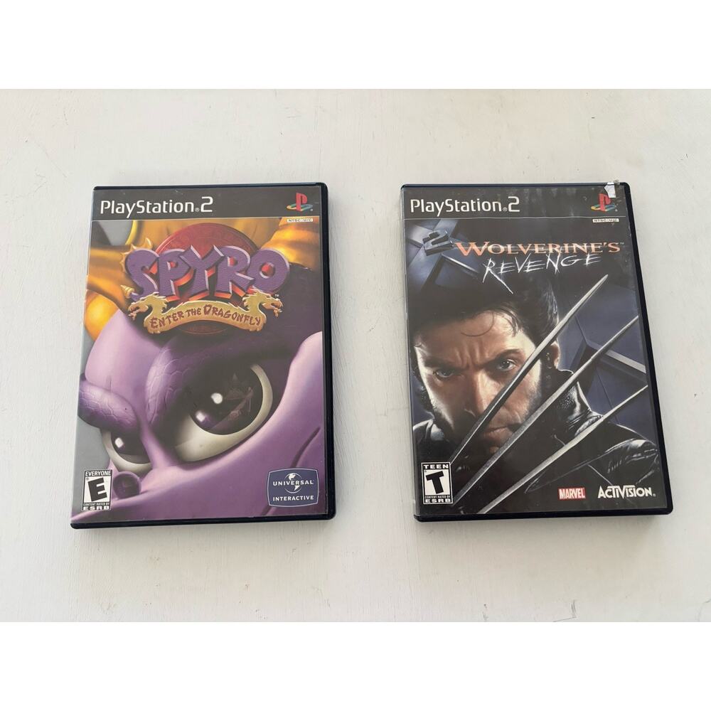 X2 Wolverines Revenge PS2 CIB W Reg Card Manual & Spyro Enter Dragonfly No Man.